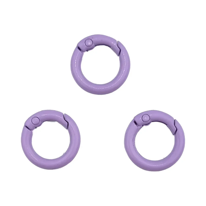 Porte-cl&eacute;s - Pince on anneau - 18 mm - Violet