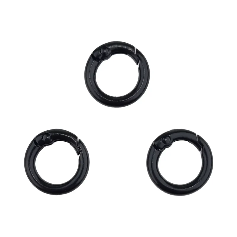 Porte-cl&eacute;s - Pince on anneau - 18 mm - Mat Noir