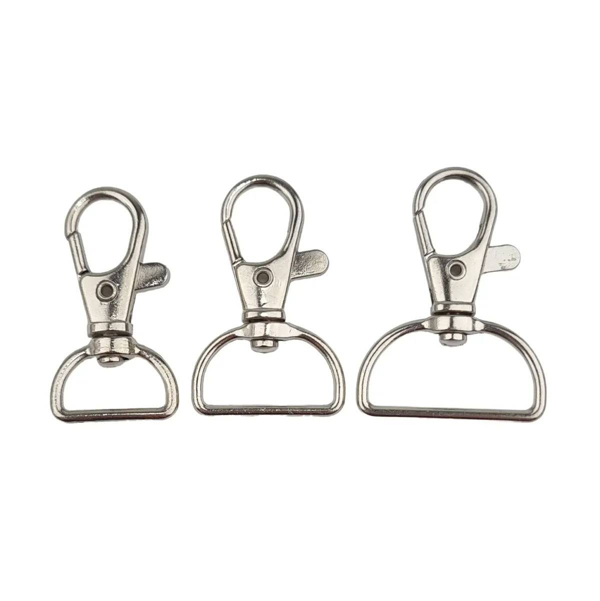 Sleutelhanger Musketonhaak - Macrame - Zilver - 38 x 20 mm - Klein - Afbeelding 2