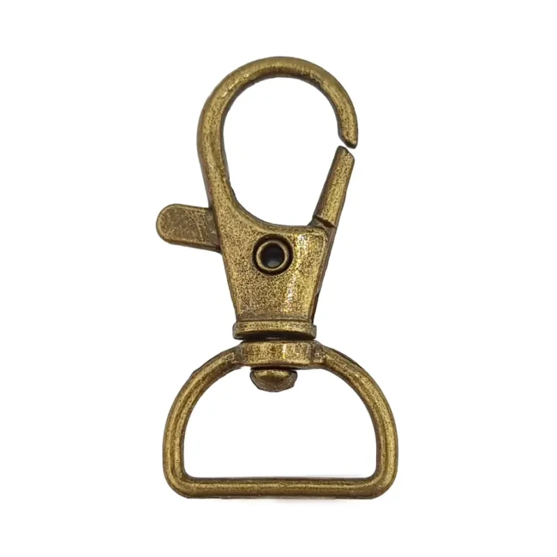 Porte-cl&eacute;s Mousqueton - Macram&eacute; - Bronze - 38 x 20 - Petit