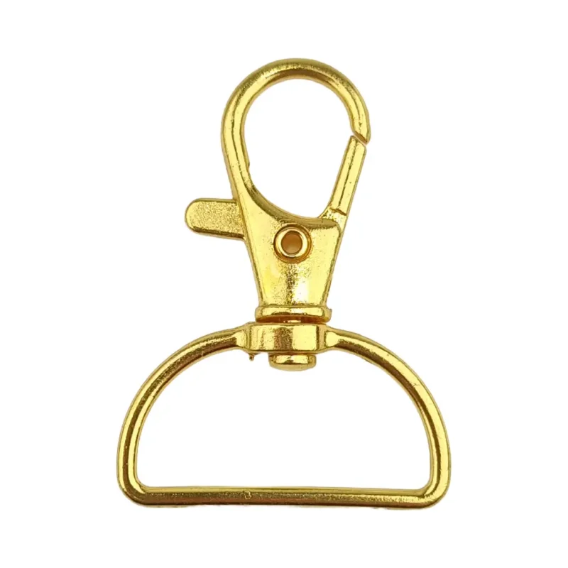 Porte-cl&eacute;s Mousqueton - Macram&eacute; - Or - 40 x 29 mm - Grand