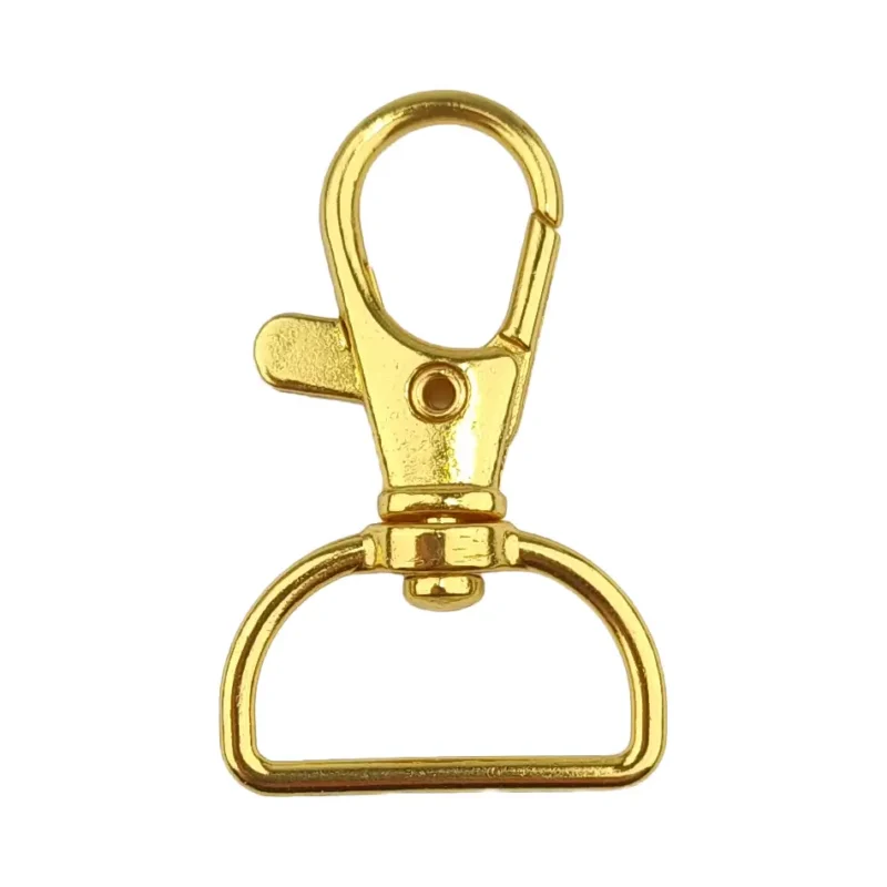 Porte-cl&eacute;s Mousqueton - Macram&eacute; - Or - 39 x 24 mm - Moyen