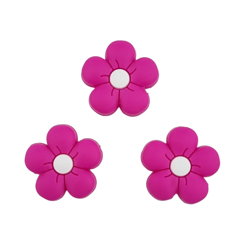 Siliconen  Kraal - Bloem - 20 mm - Fuchsia