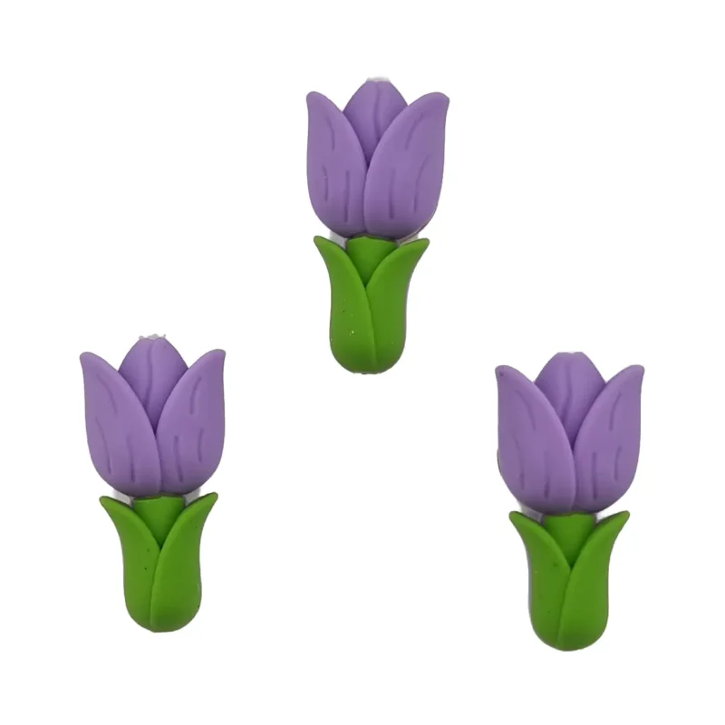 Siliconen kralen - 3D Tulp - Phlox