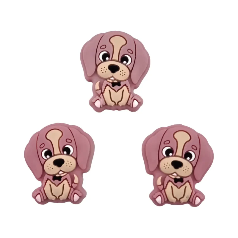 Siliconen Kraal - Hondje - Puppy - Rose