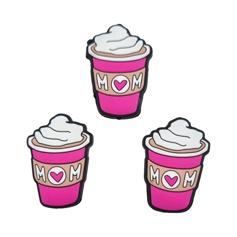 Silicone beads - Koffie cup - Mother - Fuchsia