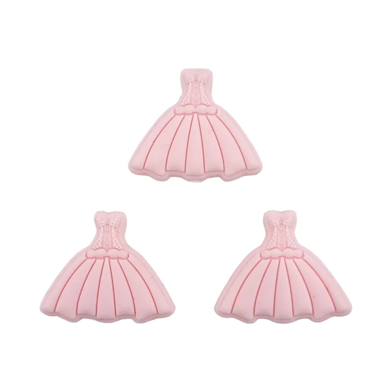 Siliconen kraal - Ballerina Jurk - Perzik Roze