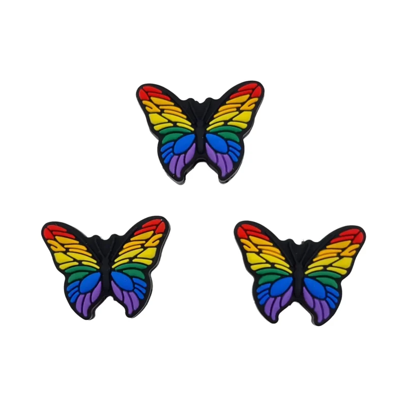 Siliconen kralen - Vlinder - Regenboog