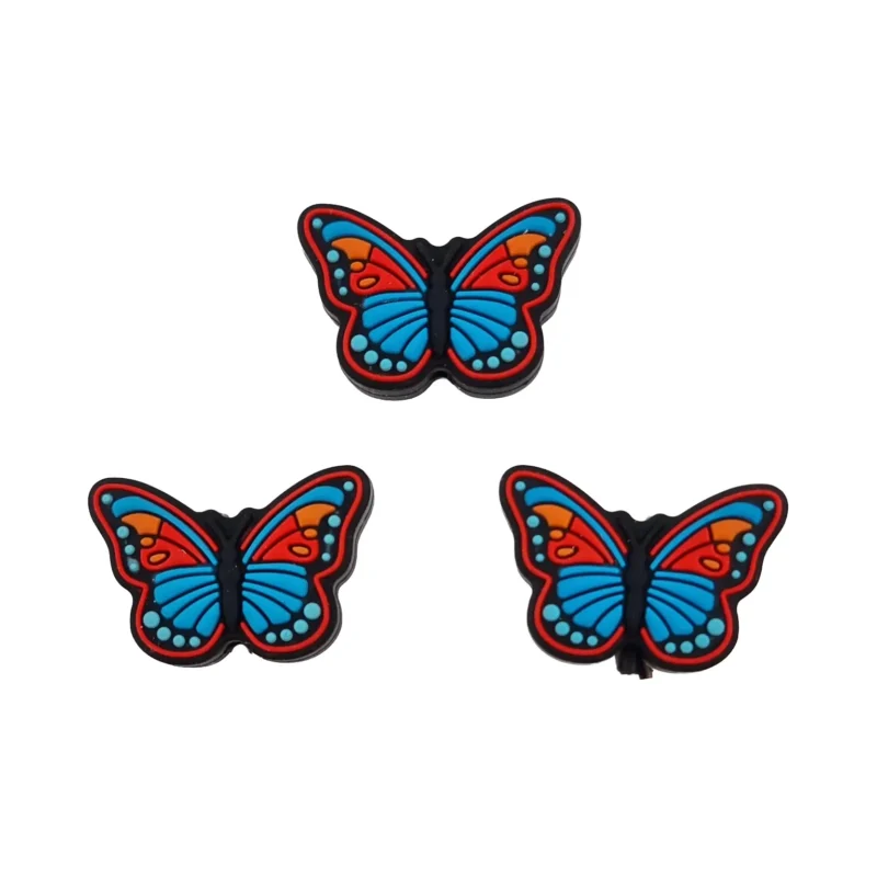 Siliconen kralen - Vlinder - Oranje / Rood / Blauw