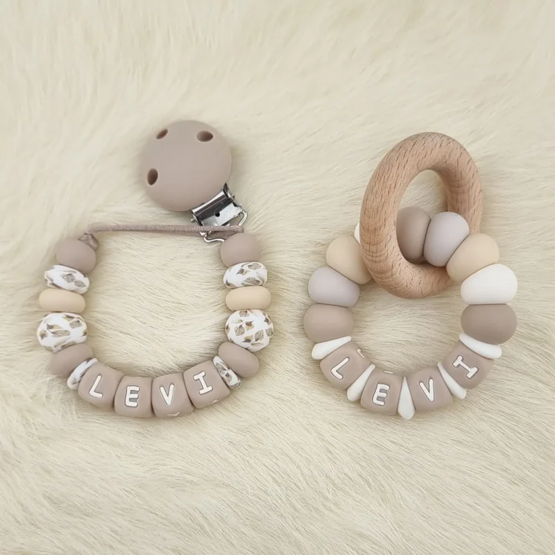 Combo Set - Speenkoord / Bijtring - Desert Sage Taupe