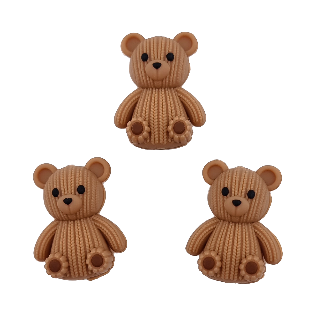 20260814_16220212 Siliconen Kraal - 3D - Gebreide Beer - Milk Chocolate - Afbeelding 1